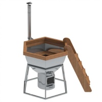 Банный чан 6 граней на подставке с печью